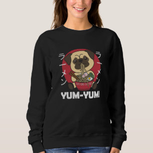 Sudadera Perro Pug Japonés Ramen Kawaii Perros de fideos