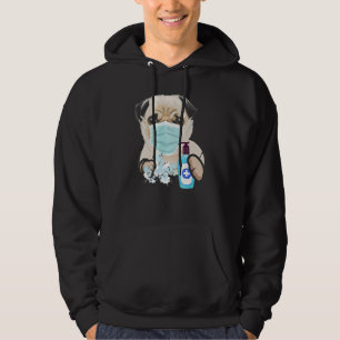 Sudadera Perro Pug Lover Máscara de cara Gripe de salud Frí