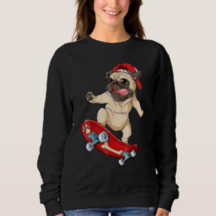 Sudadera Perro Pug Patineta Cachorro Patinador Patinaje