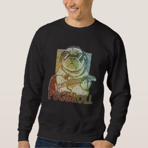 Sudadera Perro Pug Retro Rock And Roll  Música Amante de lo
