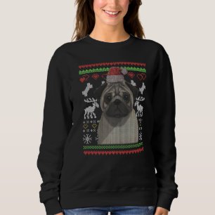 Sudadera Perro Pug Santa Claus Navidades feos patrón X Mas