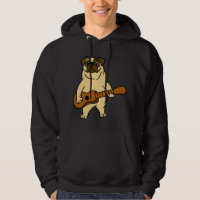 Perro Pug Tocando Guitarra Guitarrista Caricatura
