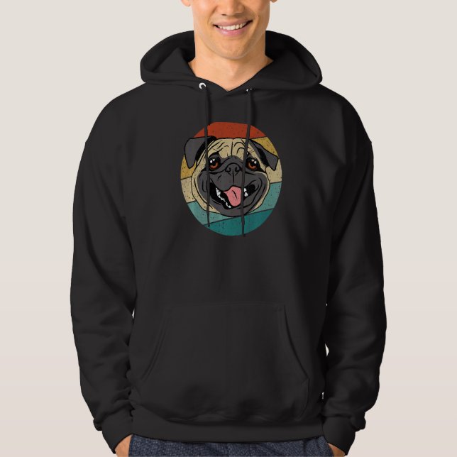 Sudadera Perro Pug Vintage Retro Molesto Cute (Anverso)