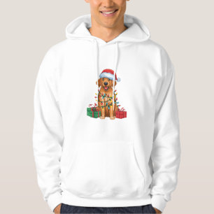 Sudadera Perro recuperador de capa plana de Santa Hat ilumi