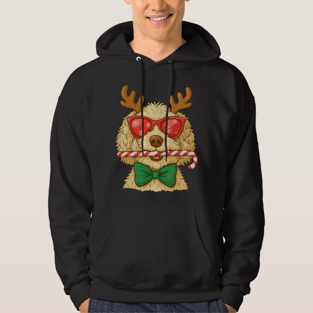 Sudadera Perro Reno Cool-Doodle Divertido de Navidad con Ca (Anverso)