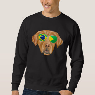 Sudadera Perro Retriever Dorado Bandera Brasileña Brasil Bo