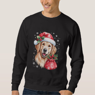 Sudadera Perro Retriever Dorado Fiesta Navideña Luces Navid