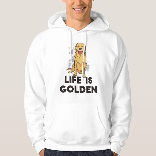 Sudadera Perro Retriever Dorado - La Vida Es Dorada (Anverso)