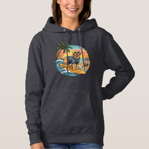 Sudadera Perro Retriever Dorado Surfing Tabla de Surf Atard