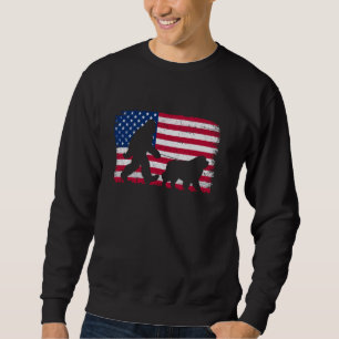 Sudadera Perro retro de Terranova 4 de julio Bandera estado
