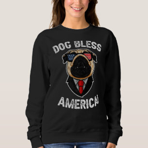 Sudadera Perro retro pug quema América 4 de julio Pug Patri