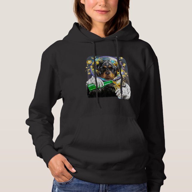 Sudadera Perro Rottweiler Como Astronauta En El Espacio Dis (Anverso)