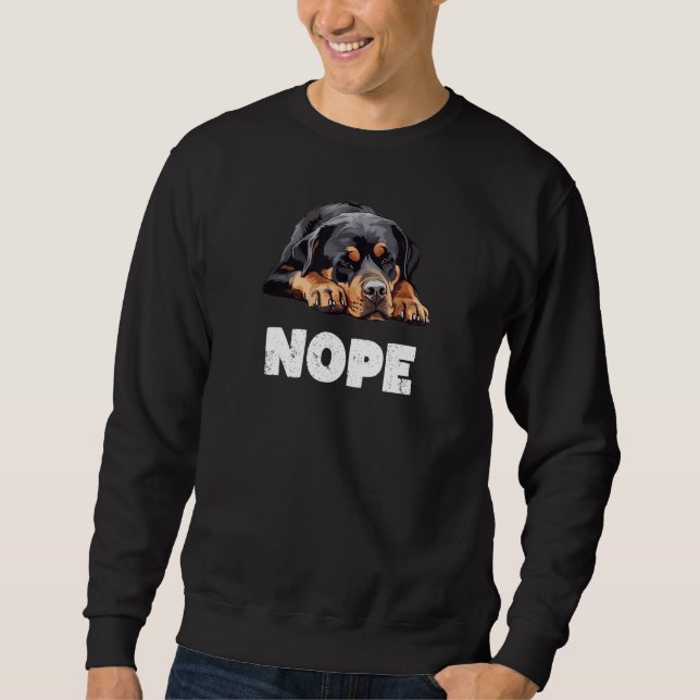 Sudadera Perro Rottweiler Perezoso y Divertido No (Anverso)