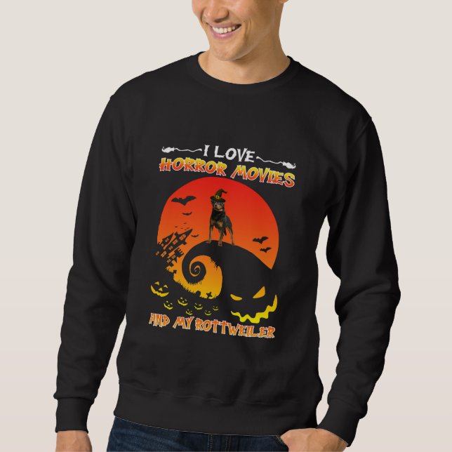 Sudadera Perro Rottweiler Perro Halloween Perro gracioso (Anverso)