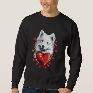 Sudadera Perro Samoyedo del Día de San Valentín con Corazon