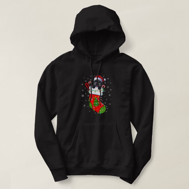 Sudadera Perro Schnauzer en Navidades toma a la graciosa Sa (Diseño del anverso)