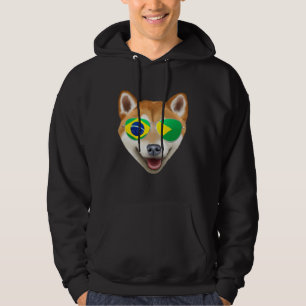 Sudadera Perro Shiba Inu de la Bandera de Brasil Brasil Bol