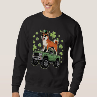 Sudadera Perro Shiba Inu montando camión del día de San Pat