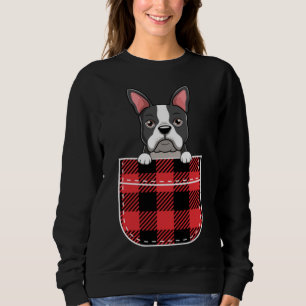 Sudadera Perro Terrier De Boston En Bolsillo De Buffalo Imp