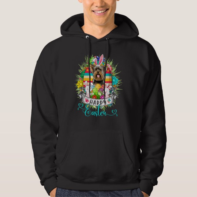 Sudadera Perro Terrier De Yorkshire En Cesta De Huevos De P (Anverso)