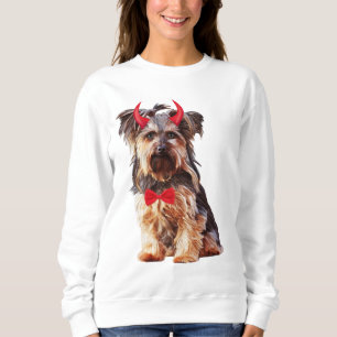 Sudadera Perro Terrier De Yorkshire En Halloween