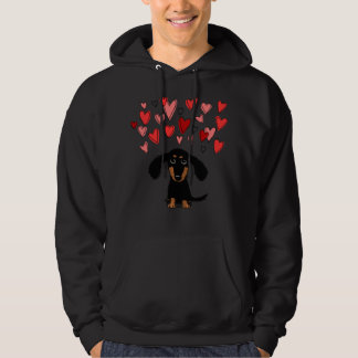 Sudadera Perro tímido de Dachshund con Valentine Heart Cla