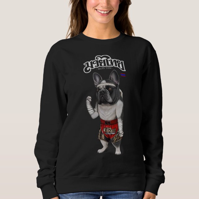 Sudadera Perro toro francés como campeón de boxeo de Kick e (Anverso)