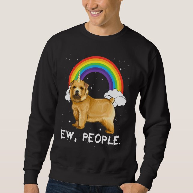 Sudadera Perro Unicornio de Rainbow Norwich Terrier Ew (Anverso)