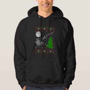 Sudadera Perro Vizsla Feo Xmas Iluminación Árbol Santa Ridi