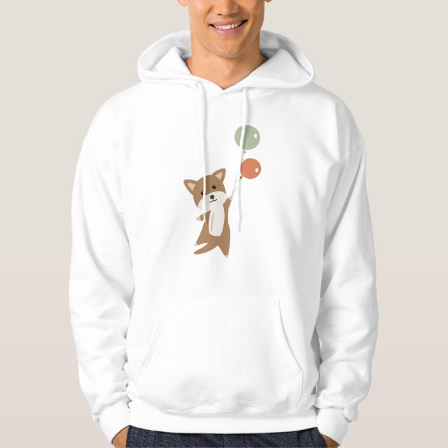 Sudadera Perro vuela Con Globos Animales Graciosos (Anverso)