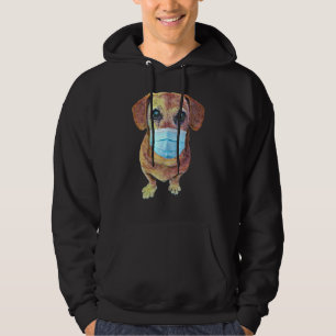 Sudadera Perro Weiner Con Una Máscara Sobre