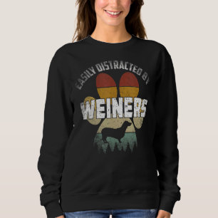 Sudadera Perro Weiner Retro Vintage Distraído Fácilmente Po