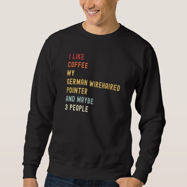 Sudadera Perro Y Café Retro De Puntero Con Cableado Alemán (Anverso)