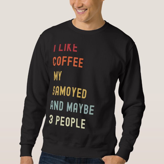 Sudadera Perro Y Café Retro Samoyed (Anverso)