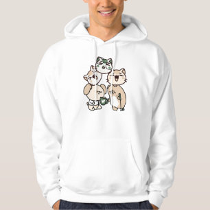 Sudadera Perro y cerdo con bastón compartiendo café