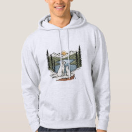 Sudadera Perro y Gato Lago de Montaña Atardecer