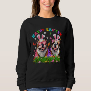 Sudadera Perro y orejas conejitas de Bulldog ingleses felic