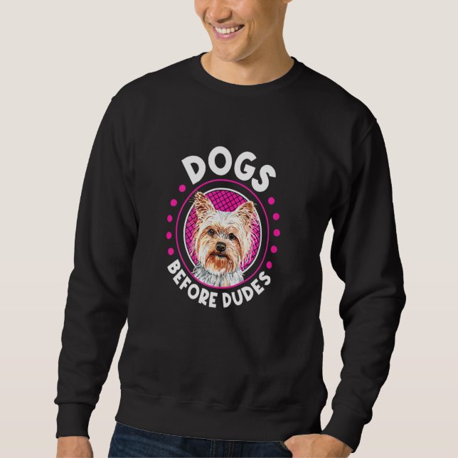 Sudadera Perros antes de dudes Yorkshire Dog Yorkie Mom (Anverso)