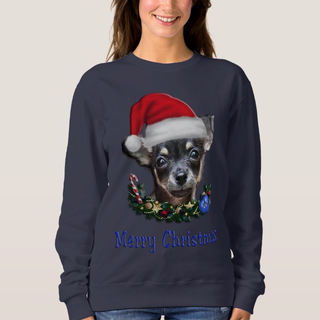 Sudadera Perros Chihuahua Navidad (Anverso)