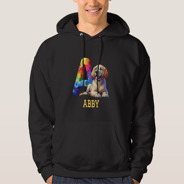 Sudadera Perros Cute Letra Abby Nombre Perro Arcoiris (Anverso)