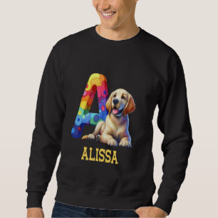 Sudadera Perros Cute Letra Alissa Nombre Perro Arcoiris