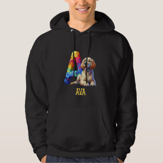 Sudadera Perros Cute Letra Ava Nombre Perro Arcoiris