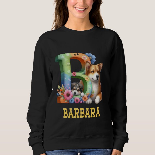 Sudadera Perros Cute Letra Barbara Name Rainbow Dog (Anverso)