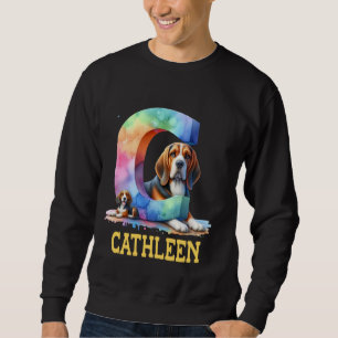 Sudadera Perros Cute Letra Cathleen Nombre Perro Arcoiris