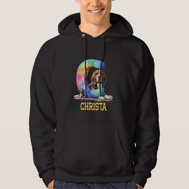 Sudadera Perros Cute Letra Christa Nombre Perro Arcoiris (Anverso)