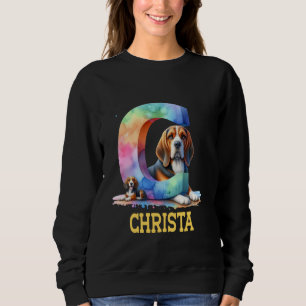 Sudadera Perros Cute Letra Christa Nombre Perro Arcoiris
