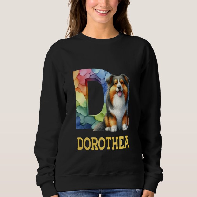 Sudadera Perros Cute Letra Dorothea Name Rainbow Dog (Anverso)