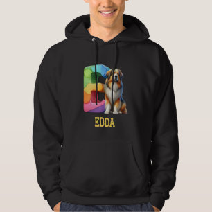 Sudadera Perros Cute Letra Edda Nombre Perro Arcoiris