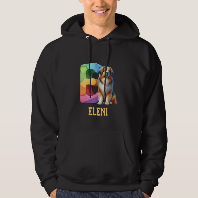 Sudadera Perros Cute Letra Eleni Nombre Perro Arcoiris (Anverso)