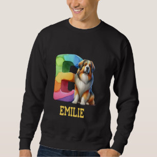 Sudadera Perros Cute Letra Emilie Name Rainbow Dog